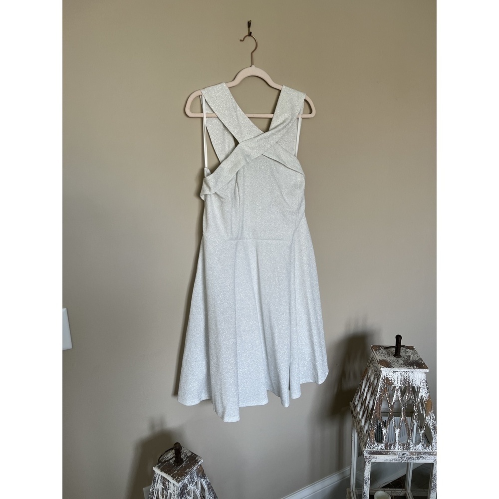 NWT Davids Bridal City Triangles White Sparkly Strappy Wedding Dress Size 21